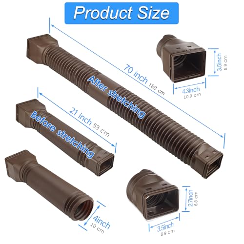 2 Pack Flexible Rain Gutter Downspout Extenders Black U773502