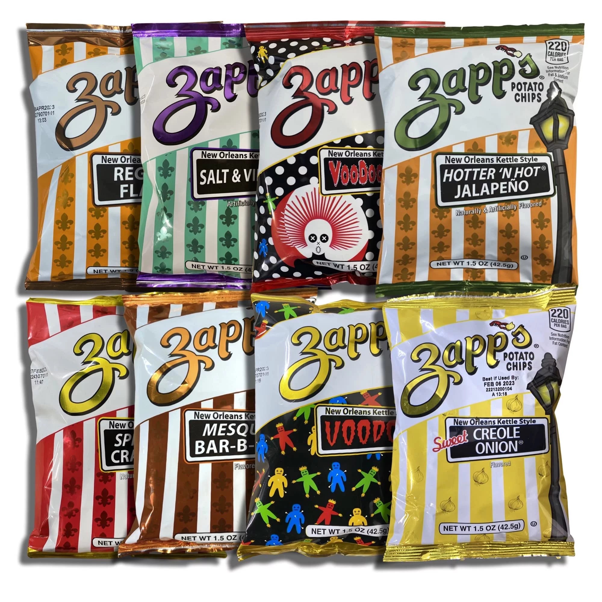 New Orleans Kettle Style Potato Chips 8 Flavor Variety Pack W834