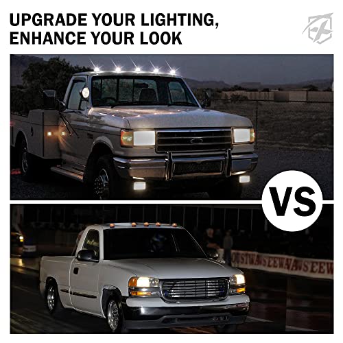 Black Smoked Lens 12 LEDs Cab Clearance Light 5 Pcs Roof Top Marker Running Lights Kit D320