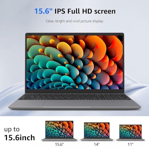 15.6 Inch Laptop Computer, Windows 11, 12GB RAM 512GB SSD, FHD IPS 1920x1200 Display, Celeron N5095 Quad-Core Processor O41351