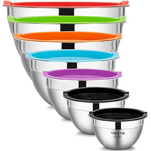 7 Piece Stainless Steel Mixing Bowls Set with Lids E528