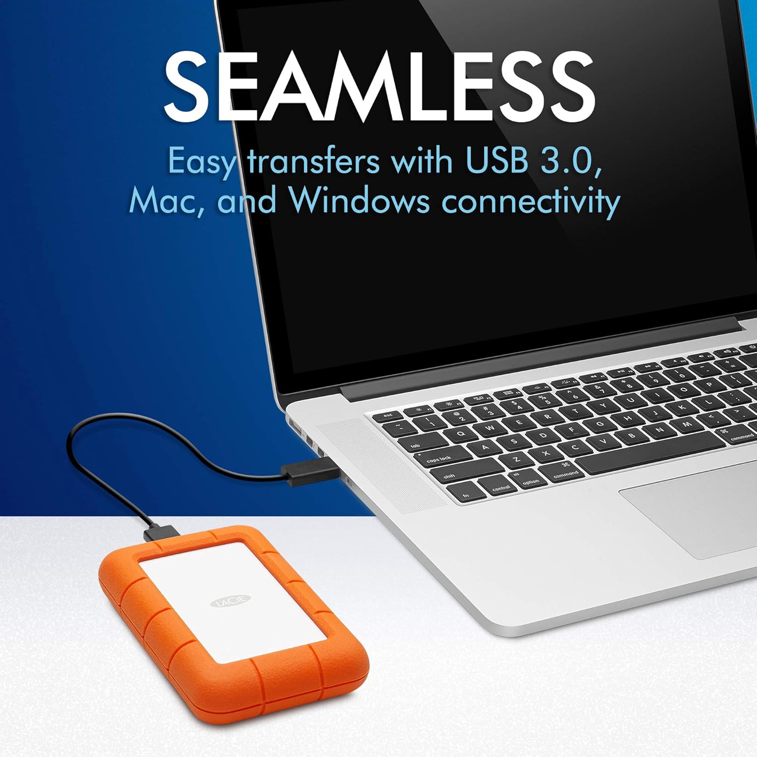 5TB Portable External HDD, USB 3.0, Orange, Grey I6616