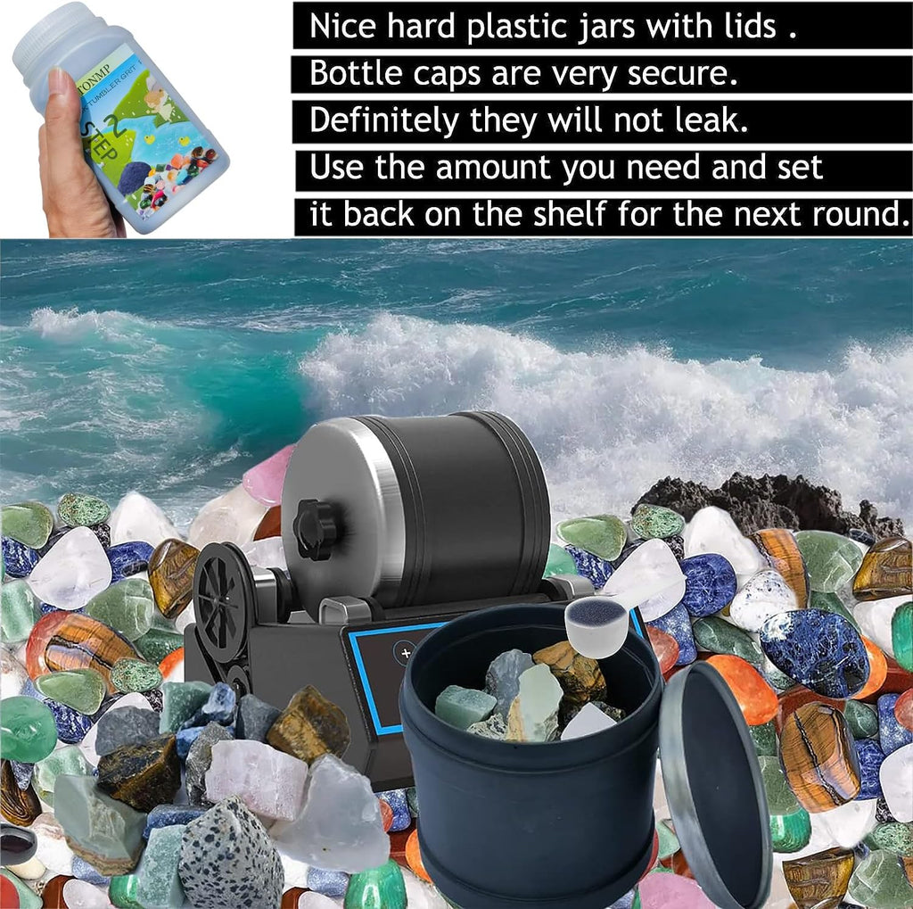 8 LBS Rock Tumbler Grit Refill Kit with Poly Plastic Pellets K8930