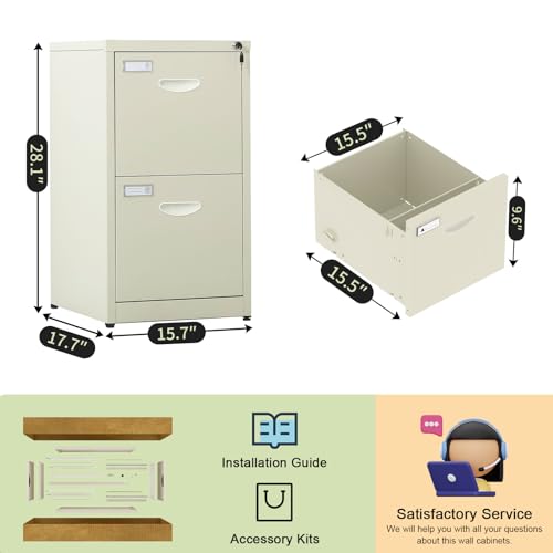 Black 2 Drawer Metal File Cabinet with Lock D32118