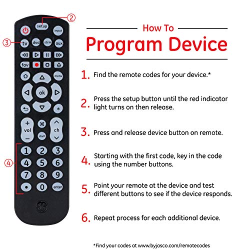 Black 4-Device Universal Remote Control P628910