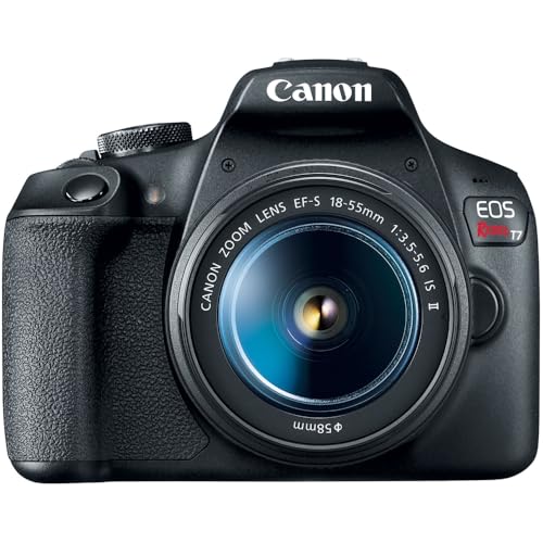 Canon EOS Rebel T7 DSLR Camera with 18-55mm Lens Bundled with 64GB Memory Card + Camera Bag + 58mm UV Filter + Microfiber Cleaning Cloth (5 Items) E224992