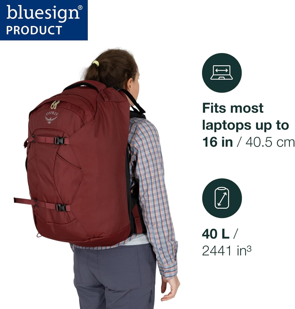 40L Women's Travel Backpack, Night Jungle Blue Q682