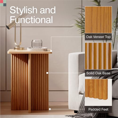 White Solid Wood Accent Side Table R47631