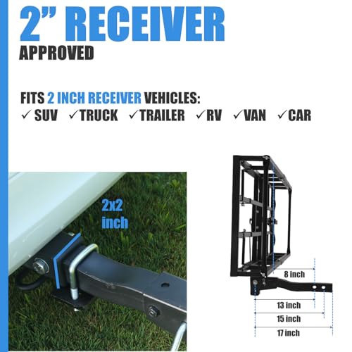 Red Heavy-Duty Hitch-Mount Bike Rack for 2 Electric Fat-Tire Bicycles C349