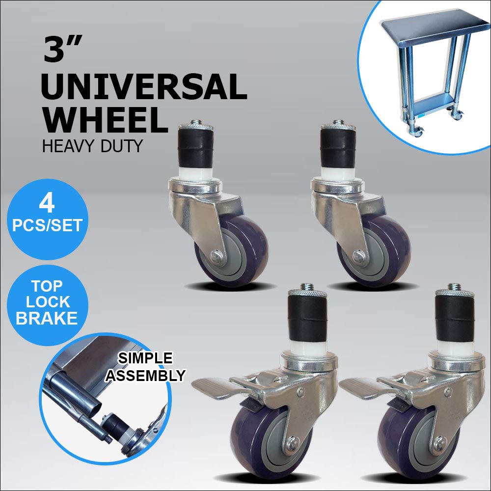 Set of 4 Casters for Stainless Steel Work Table S9772