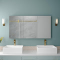 48 inch 3 Door Mirrored Medicine Cabinet with 2 Adjustable Shelves U406