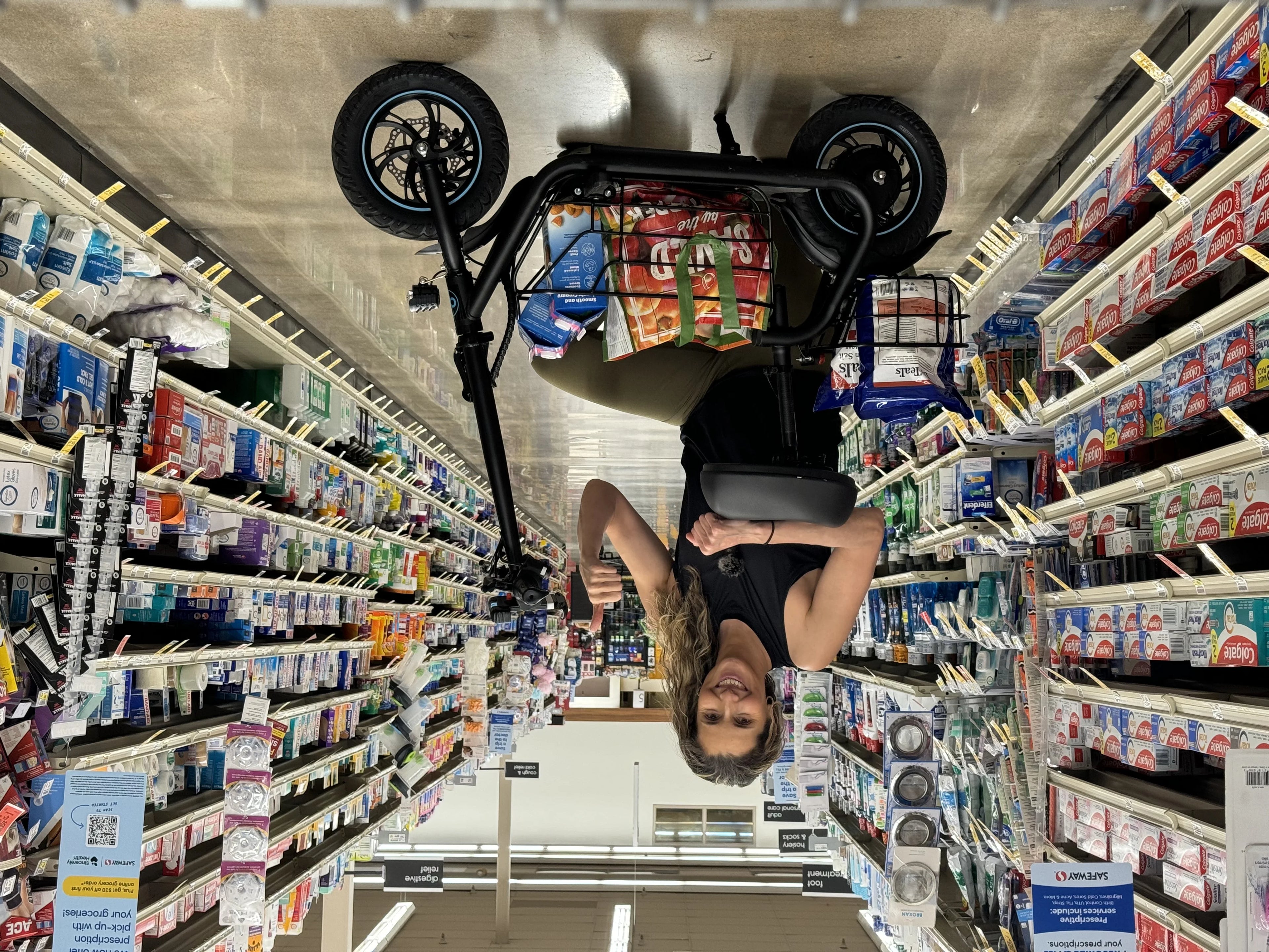 550W Electric Scooter with Seat, 12 inch, Front & Back Basket, up to 20 Miles 18.6MPH G47324