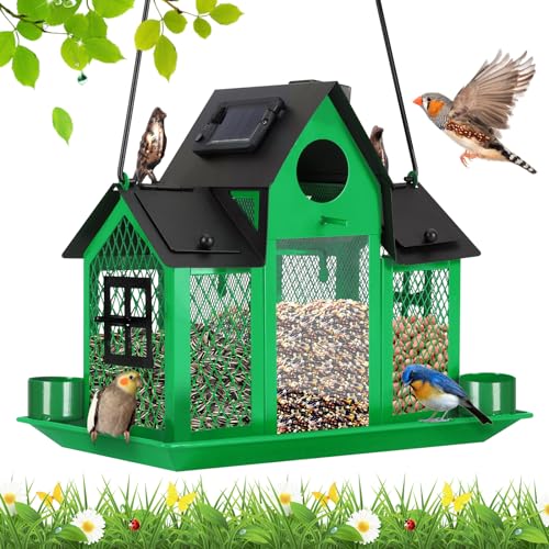 Blue Metal Hanging Bird Feeder L2583