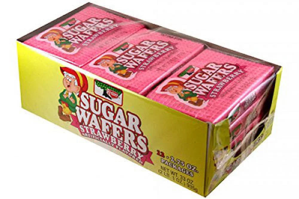 Sugar Wafers Strawberry 2.75-Ounce Packages (Pack of 12) U96343