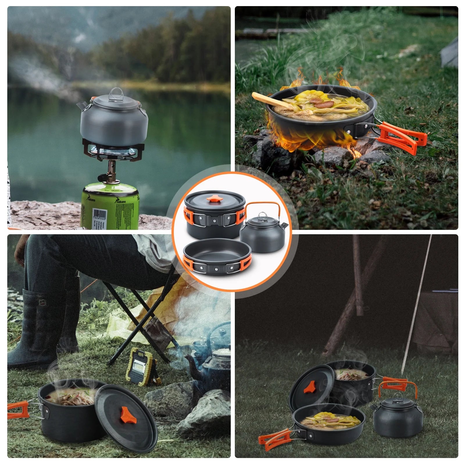 16pcs Camping Cookware Set D832