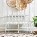 White Spindle Back Dining Bench I4282