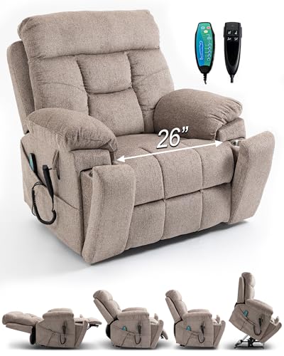 Large Power Lift Recliner Chair with Heated and Massage, 26in Extra Wide Seat K94672