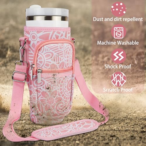 Water Bottle Holder Carrier Bag with Strap for 40 OZ Tumbler F33082