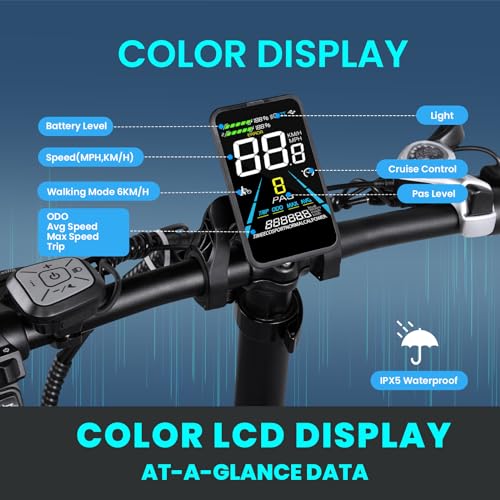 750W 48V 13AH 20” x 4.0" Folding Fat Tire Electric Bike I7939
