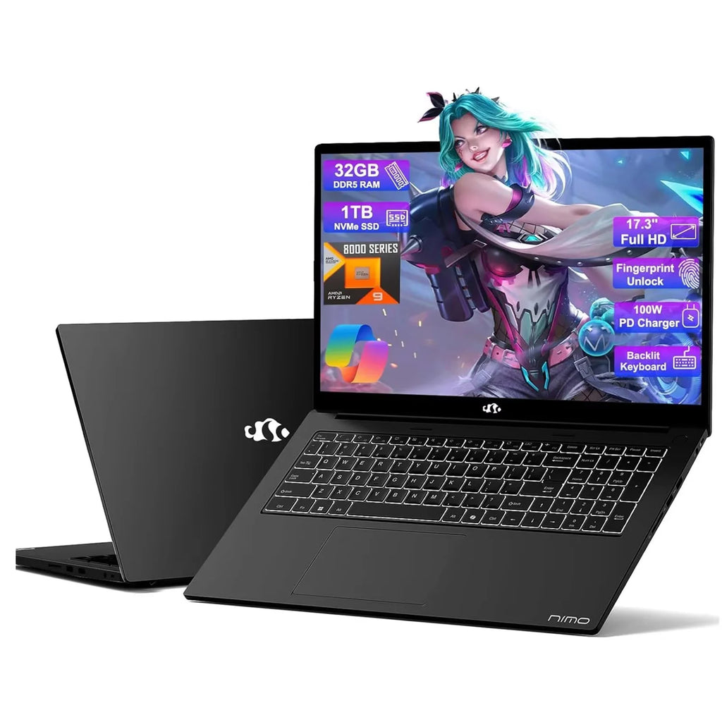 Black Gaming Laptop Ryzen 9 8945HS 32GB RAM 1TB SSD Radeon 780M T59918