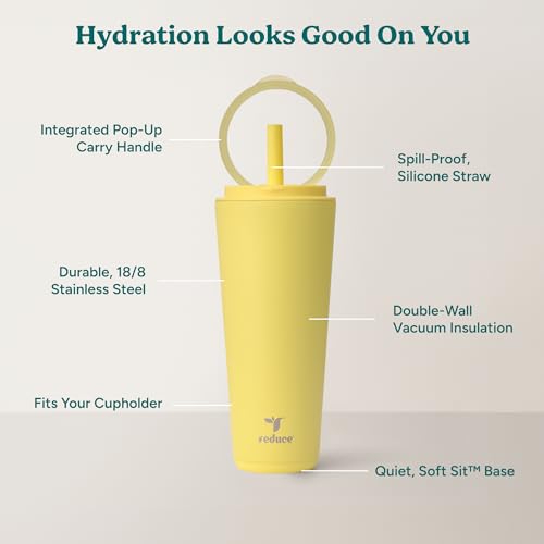 32 oz Stainless Steel Vacuum Insulated Tumbler with Flip Handle Lid B39632