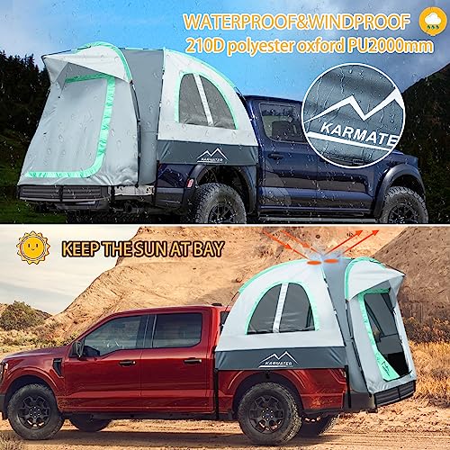 Waterproof PU2000mm 2-Person Truck Tent for 5.5-6.5 Ft Bed with Double Layer Windows Q522869