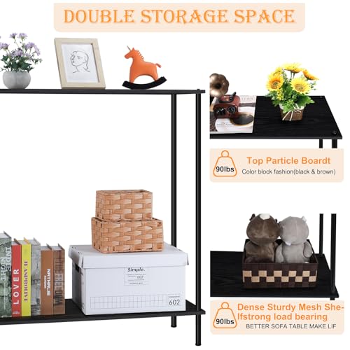Brown 2 Tier Narrow Console Table W2637