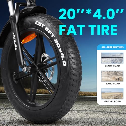 750W 48V 13AH 20” x 4.0" Folding Fat Tire Electric Bike I7939