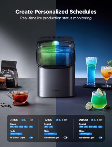 Smart Ice Maker Countertop, 26lbs/24Hrs, 3 Sizes, Silver K311968