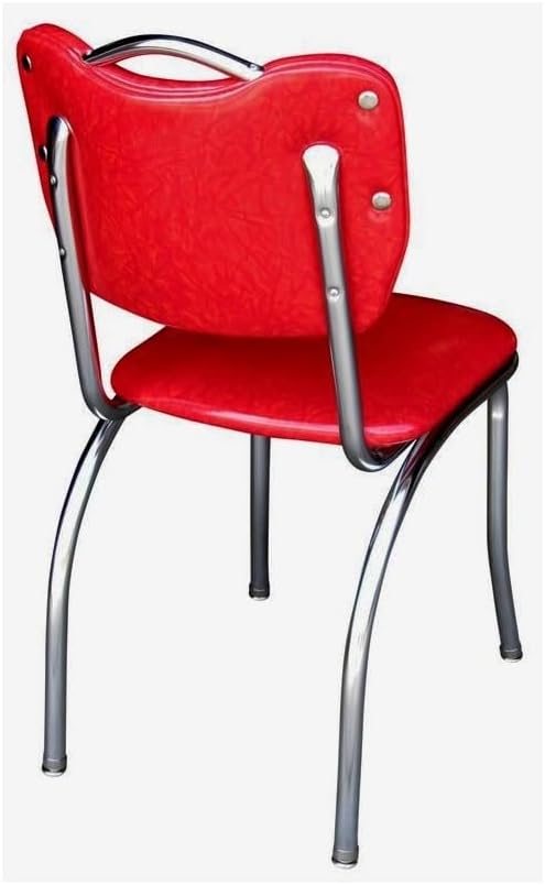 Cracked Ice Red Diner Chair with Pulled Seat V5153