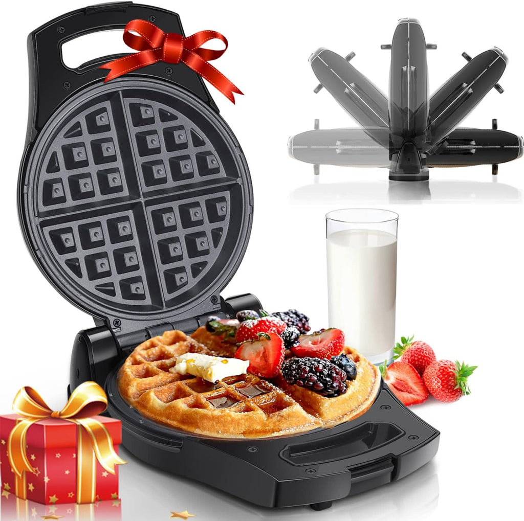 Belgian Waffle Maker 1.2" 8 Inch Flip Non Stick Panini Press Sandwich Maker Q629348