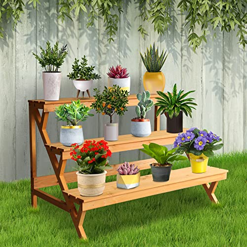 3 Tier Wood Plant Stand Z8789