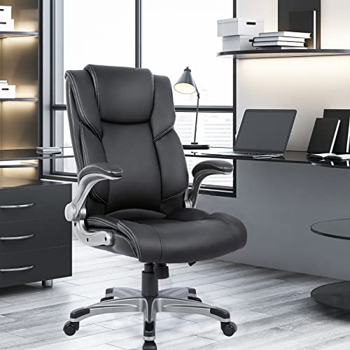 Executive Ergonomic Chair with Bonded Leather, High Back Adjustable Height Q786174