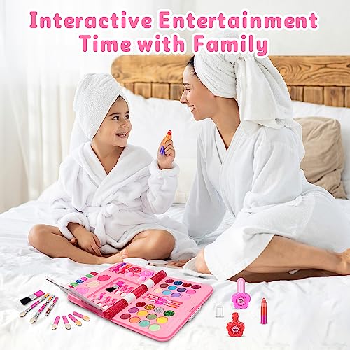 48Pcs Washable Play Make Up Toys Set with Mirror (Blue) S59723