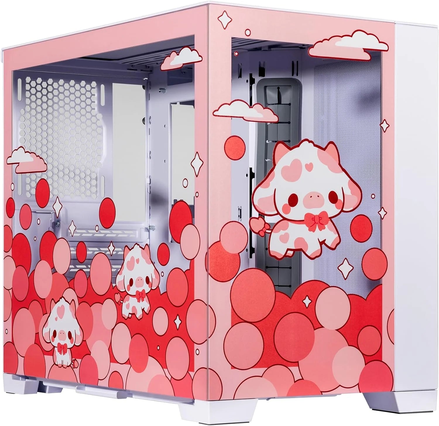 Rose Pink Aluminum Tempered Glass Gaming Computer Case O761