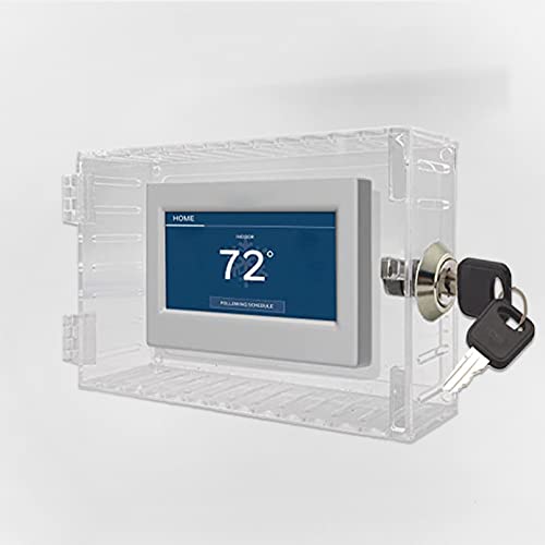 Acrylic Clear Large Thermostat Lock Box with Key, 7.3 x 4.7 x 2.2 inch A34017