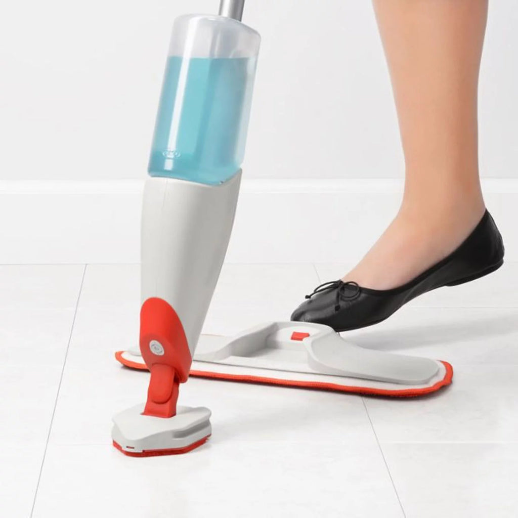 Microfiber Refillable Wet Floor Spray Mop with Slide Out Scrubber O910