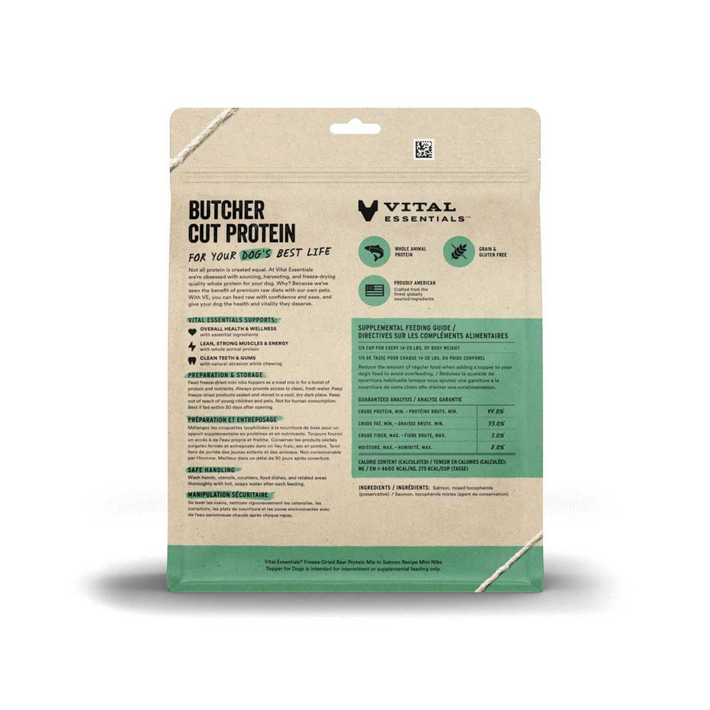 Freeze Dried Raw Salmon Recipe Mini Nibs Topper for Dogs U5907