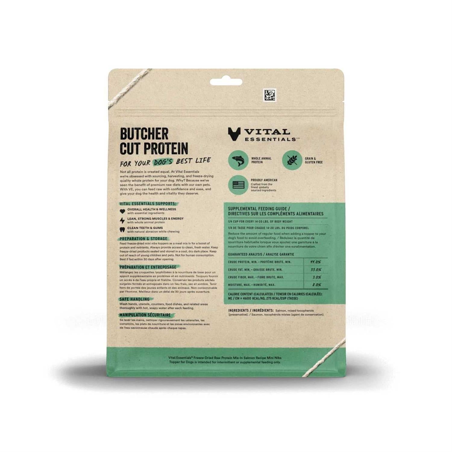 Freeze Dried Raw Salmon Recipe Mini Nibs Topper for Dogs U5907