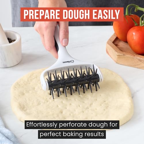 Stainless Steel Pizza Dough Docker Roller (21 x 14.5 cm, Spike Length 7 mm) L52372