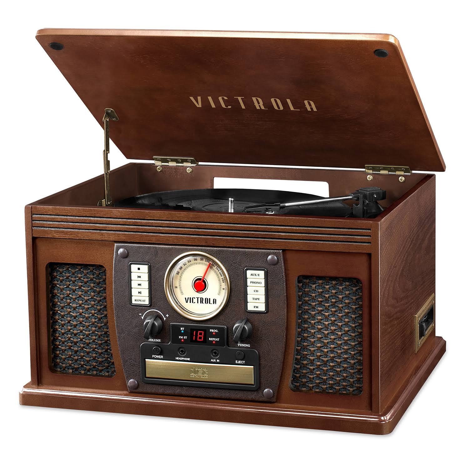7-in-1 Bluetooth Record Player with 3-Speed Turntable G177