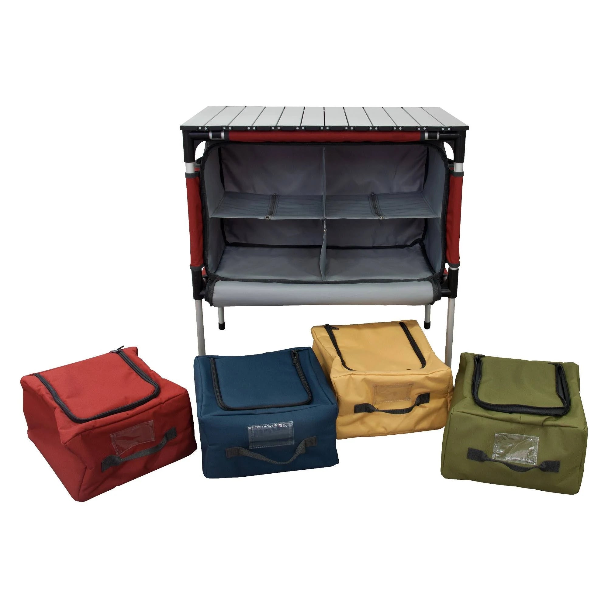 Grey/Red Table & Organizer V456931