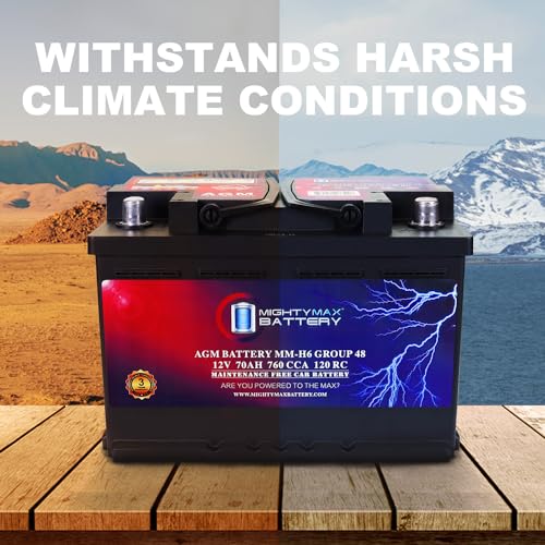AGM Car Battery, Group Size 47, 12V 60 AH, 680 CCA E451805