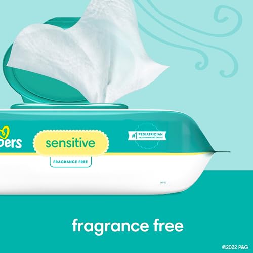 Pampers Sensitive Baby Wipes, Water Based, Hypoallergenic and Unscented, 16 Flip-Top Packs (1344 Wipes Total) S848
