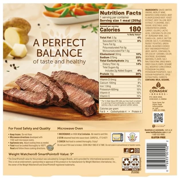 9.5 oz Frozen Beef Merlot Meal, Pack of 6 B376660