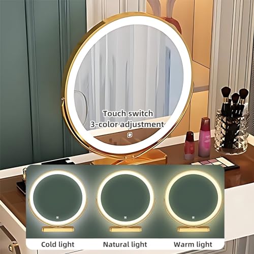 White 31.5'' Acrylic Makeup Vanity with Smart LED Lights Mirror, 6 Drawers and Tempered Glass Desktop U513051