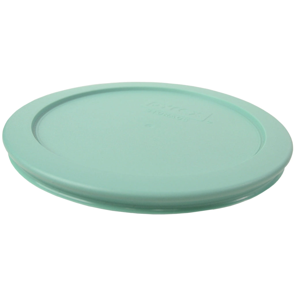 Round Glass 4-Cup Storage Bowl with Sea Glass Green Plastic Lid (2-Pack) O147268