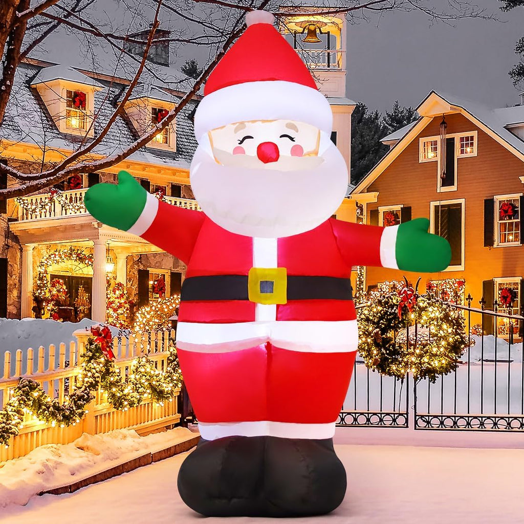 5 FT Christmas Inflatables Santa Claus Outdoor Decorations Blow Up Yard Standing Santa with Built-in LEDs S357716