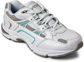 White and Blue Leather Walking Shoes 11 Wide X737