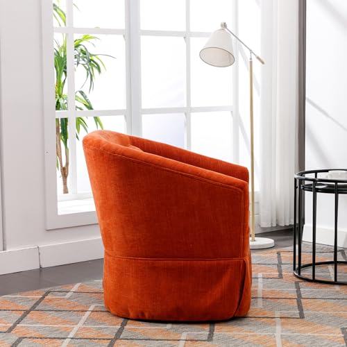 Blue Swivel Accent Armchair with Skirt and Metal Base A160275